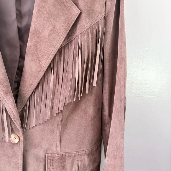 Vintage TOGETHER! Brown Suede Fringe Coat - Picture 4 of 10